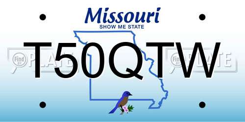 T50QTW Missouri License Plate