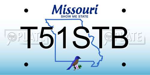 T51STB Missouri License Plate
