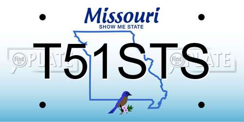 T51STS Missouri License Plate