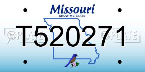 T520271 Missouri License Plate