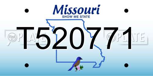 T520771 Missouri License Plate
