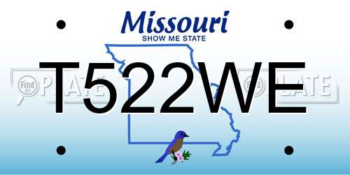 T522WE Missouri License Plate