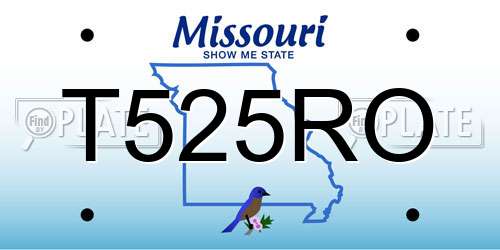 T525RO Missouri License Plate