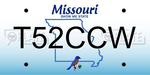 T52CCW Missouri License Plate