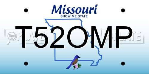 T52OMP Missouri License Plate