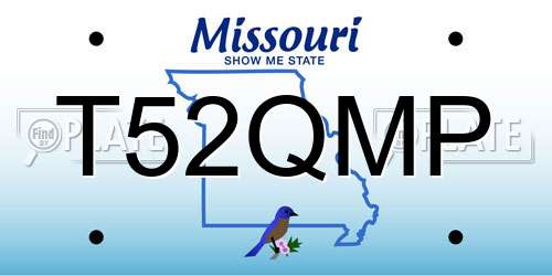T52QMP Missouri License Plate