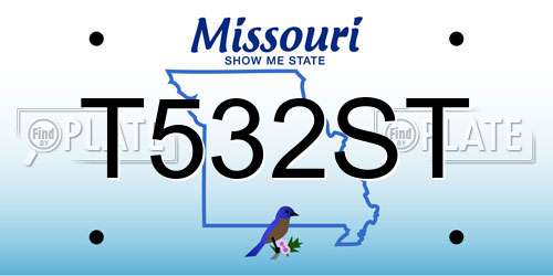 T532ST Missouri License Plate