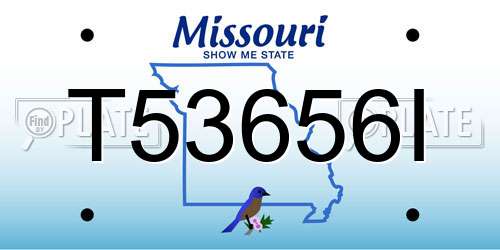 T53656I Missouri License Plate