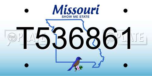 T536861 Missouri License Plate