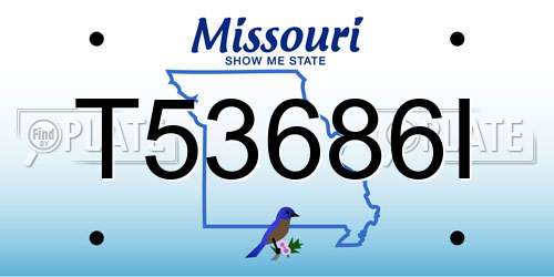 T53686I Missouri License Plate