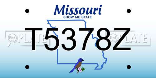 T5378Z Missouri License Plate