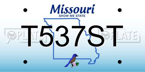 T537ST Missouri License Plate
