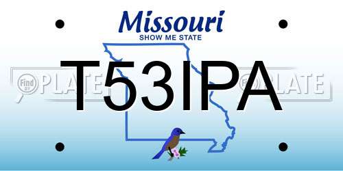 T53IPA Missouri License Plate
