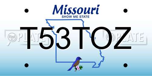 T53TOZ Missouri License Plate