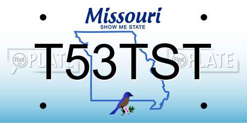 T53TST Missouri License Plate