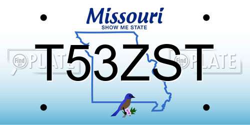 T53ZST Missouri License Plate
