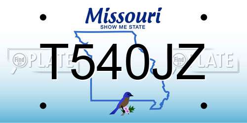 T540JZ Missouri License Plate