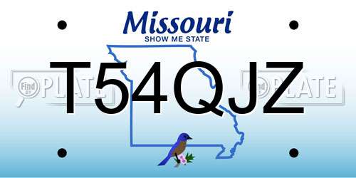 T54QJZ Missouri License Plate
