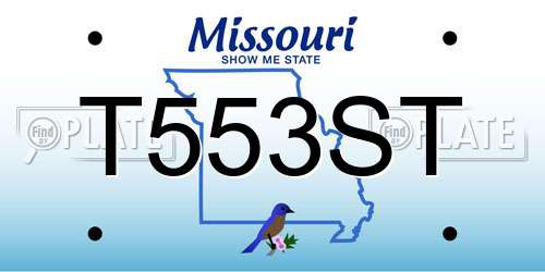 T553ST Missouri License Plate
