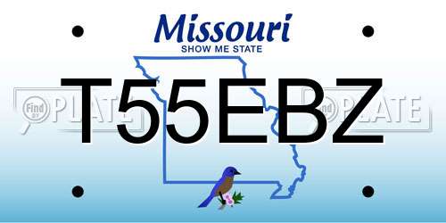 T55EBZ Missouri License Plate