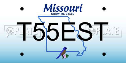 T55EST Missouri License Plate