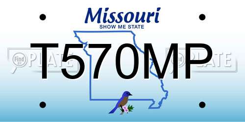 T570MP Missouri License Plate