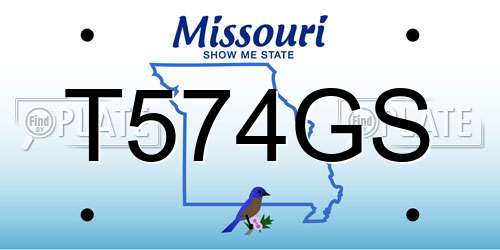 T574GS Missouri License Plate