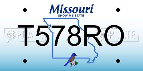 T578RO Missouri License Plate