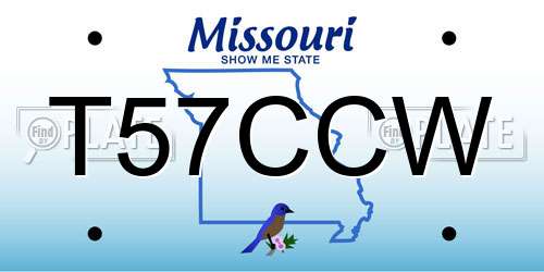 T57CCW Missouri License Plate