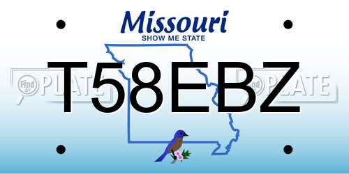 T58EBZ Missouri License Plate