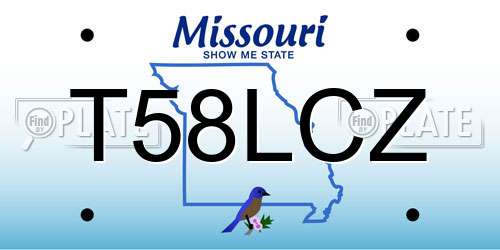 T58LCZ Missouri License Plate