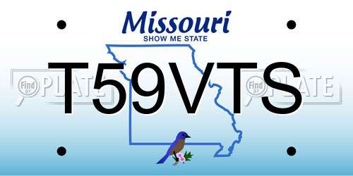 T59VTS Missouri License Plate