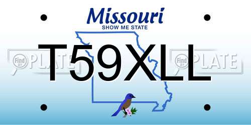 T59XLL Missouri License Plate