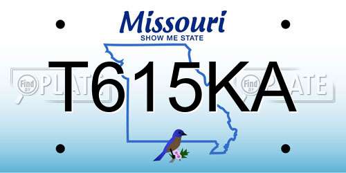 T615KA Missouri License Plate