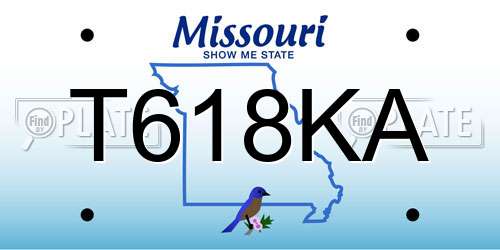 T618KA Missouri License Plate