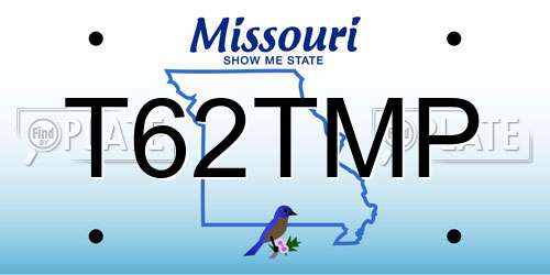 T62TMP Missouri License Plate