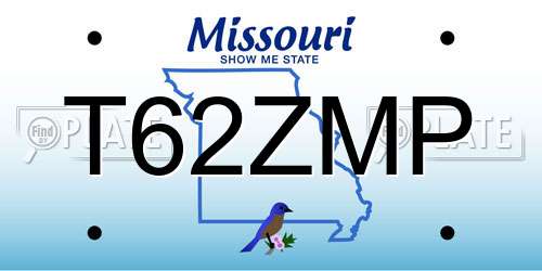 T62ZMP Missouri License Plate