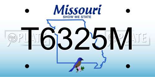 T6325M Missouri License Plate