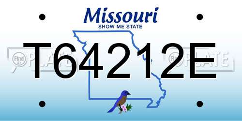T64212E Missouri License Plate