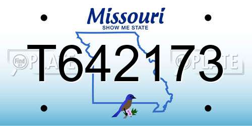T642173 Missouri License Plate
