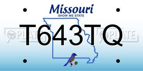 T643TQ Missouri License Plate
