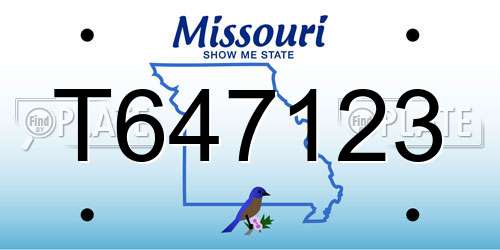 T647123 Missouri License Plate