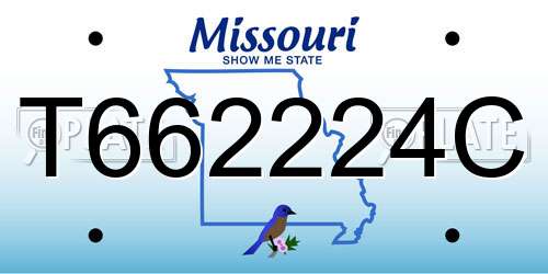T662224C Missouri License Plate