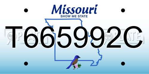 T665992C Missouri License Plate