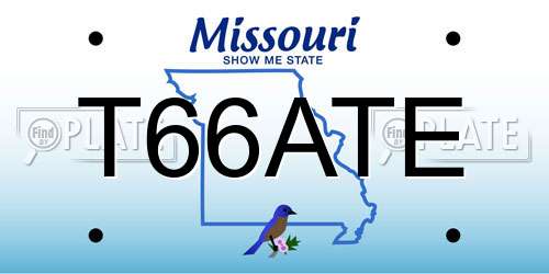 T66ATE Missouri License Plate