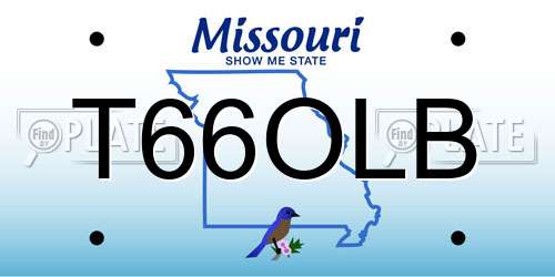 T66OLB Missouri License Plate