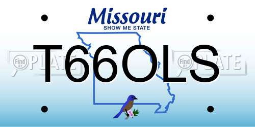 T66OLS Missouri License Plate