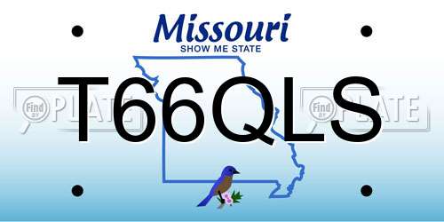 T66QLS Missouri License Plate