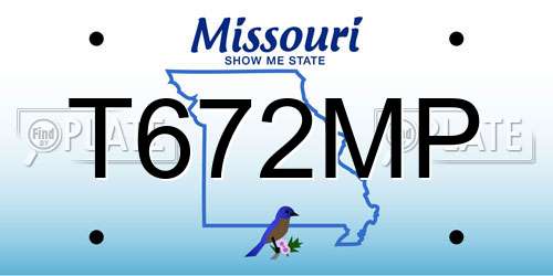 T672MP Missouri License Plate
