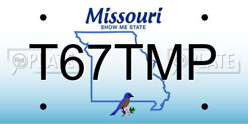 T67TMP Missouri License Plate